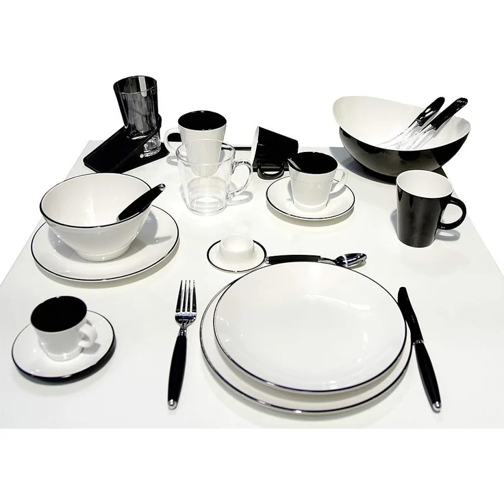 Gimex Geschirrset Melamin Linea Black 16-tlg.