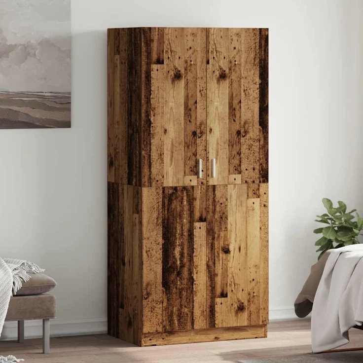vidaXL Kleiderschrank Altholz-Optik 80x52x180 cm Holzwerkstoff 855882 – Bild 2