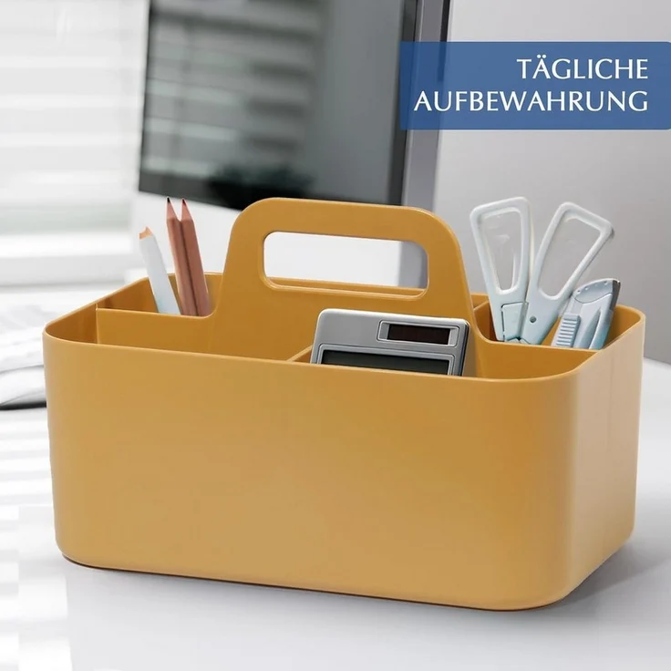 Zedelmaier Aufbewahrungskorb Korb Organizer mit Griff, Kunststoffkorb, Bastelkorb, Schreibtischkorb – Bild 2