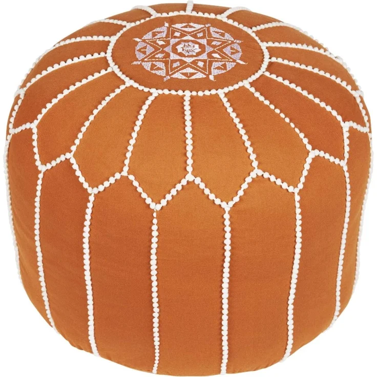 Marrakesch Orient & Mediterran Interior Pouf Orientalische Pouf Sitzkissen Deko Outdoor Chems braun (1-St), Handarbeit – Bild 1
