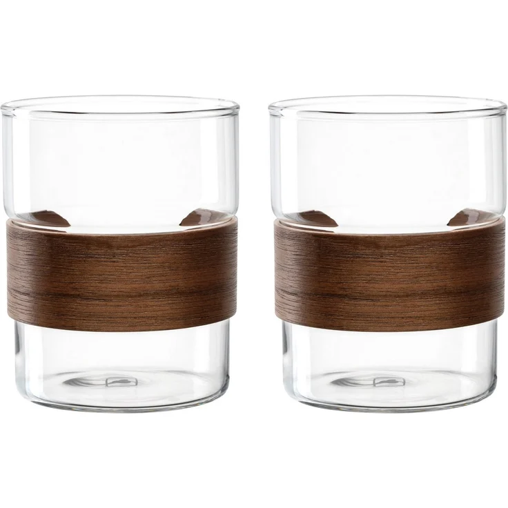 LEONARDO Becher NOVO LEGNO, 2er Set, 2-tlg, Glas, Holz, Becher mit Holzspange – Bild 5