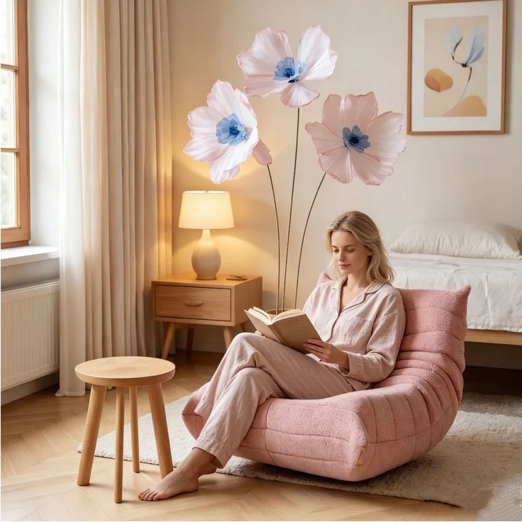 Simurq Sitzsack Komfortabler Sitzsack mit kuscheligem Teddy-Fleece, Relax-Sack (Relax-Sessel Lehnsessel mit Rückenstützung und Schaumstoff, 1 St), mit Quersteppung, für Wohnzimmer & Schlafzimmer – Bild 2