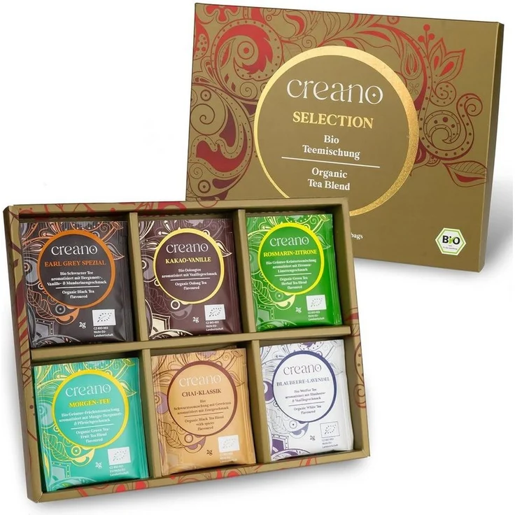Creano Teebox Creano Tee Geschenkset 24er oder 48er Set organic verschiedene Sorten, (24-tlg) – Bild 5