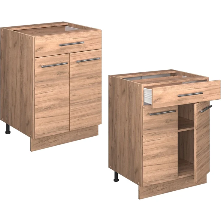 Küchenunterschrank Fame-Line Goldkraft Eiche 60 cm mit Schublade, AP Anthrazit Vicco – Bild 6