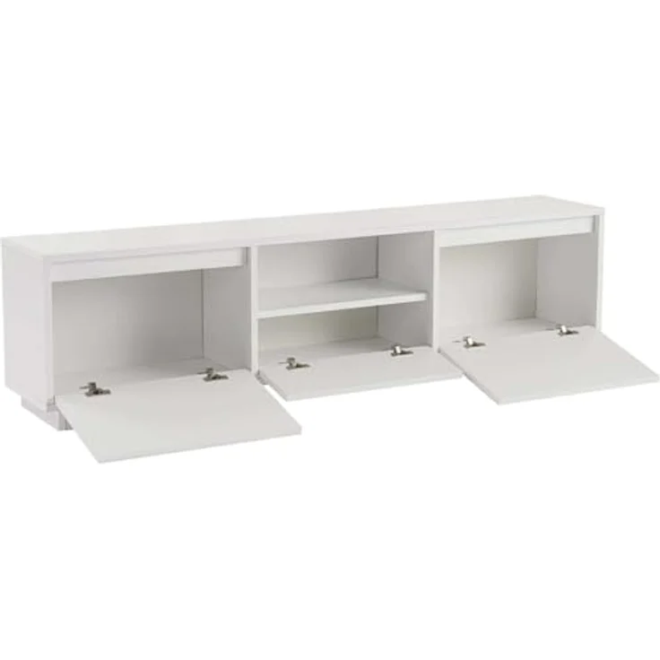 Calicosy TV-Möbel, Weiß, Lowboard aus Holzwerkstoff mit viel Stauraum, 29.5x42x160 cm – Bild 5