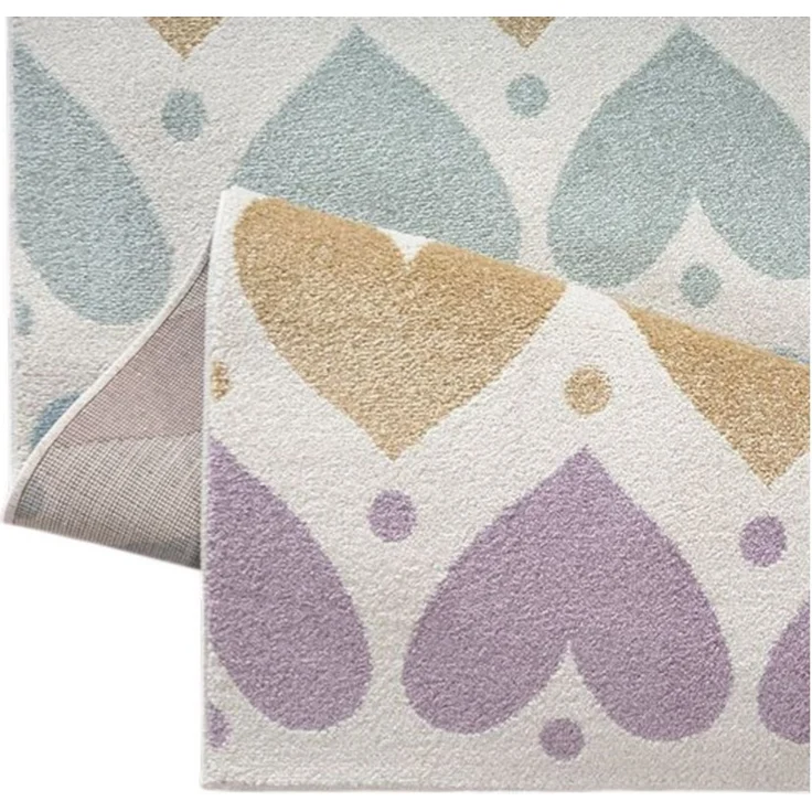 Carpetia Kinderteppich Kinderzimmerteppich mit Pastell-Herzen – gemütlich & pflegeleicht, rechteckig, Höhe: 6 mm – Bild 3
