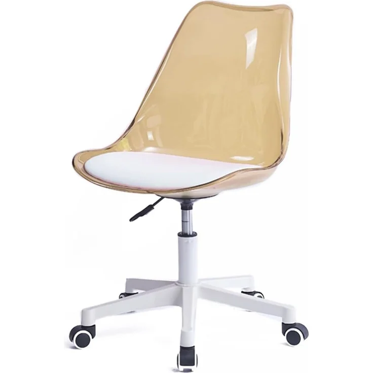 Shally Dogan Schreibtischstuhl mit 5 drehbaren Rollen, transparente Rückenlehne aus Polypropylen, ergonomischer Sessel mit hoher Dichte, ideal für Kinderzimmer, Büro, Zuhause (Bronze)