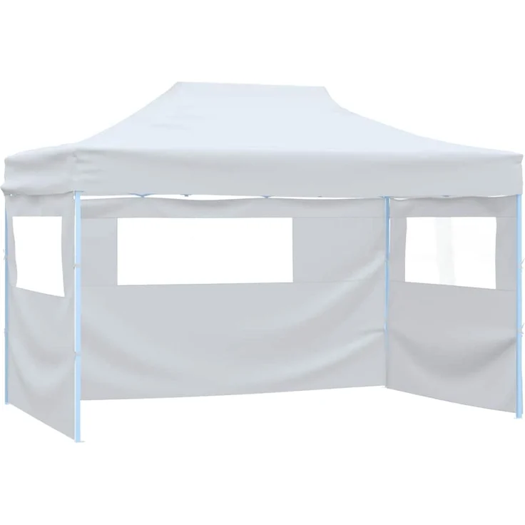 Profi-Partyzelt Faltbar, Gartenzelt mit 4 Seitenwänden 280x410x315 cm Stahl Weiß – Bild 6