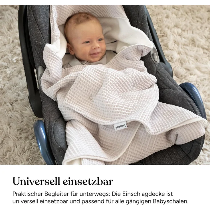 Einschlagdecke Babyschale, Babydecke für Kindersitz oder Kinderwagen, Ehrenkind, kuschelige Decke für Babys, Für das ganze Jahr – Bild 2