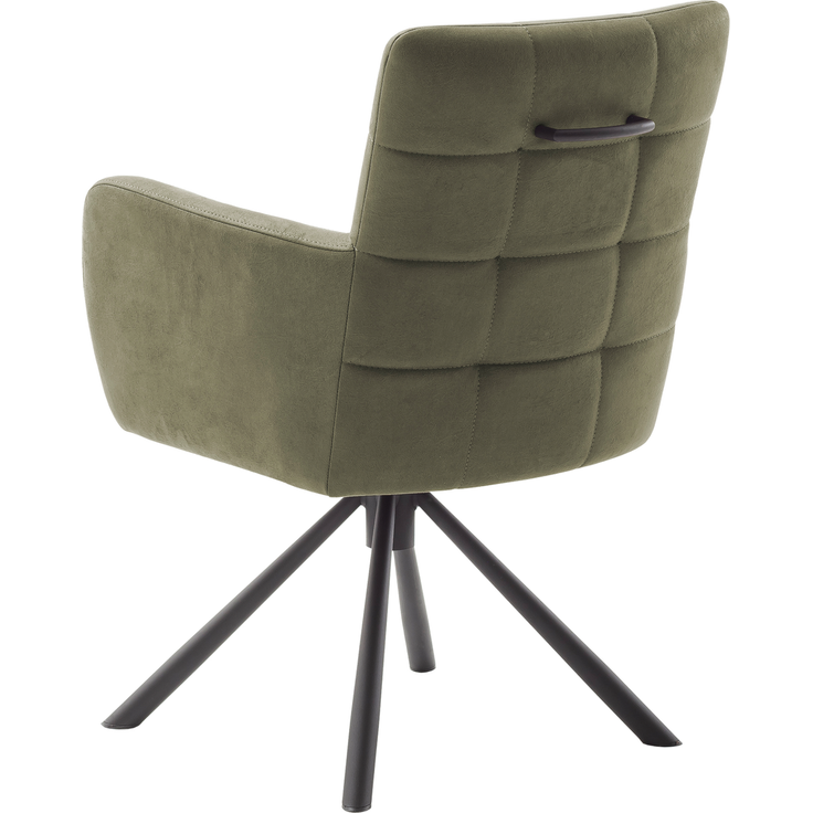 Wohn Schick WINSTON Armlehnenstuhl, olive,Gestell: Mattschwarz lackiertLuxus-Komfortsitz, 360° drehbar, - H 88 cm x T 66 cm x B 62 cm – Bild 4