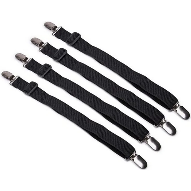 BAYLI Spannbettlaken Verstellbare Bettlakenspanner [4er Set], Betttuchspanner mit Metallcl – Bild 4