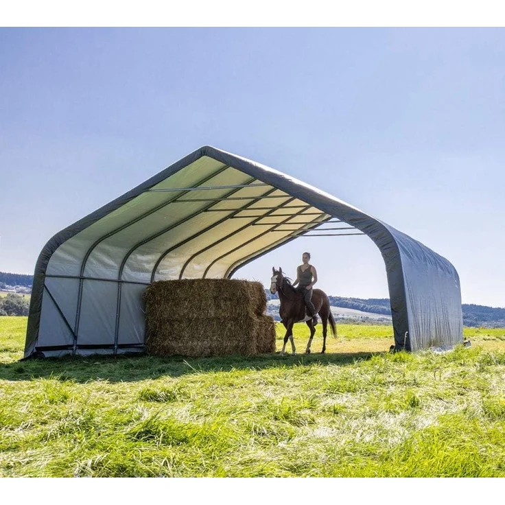 ShelterLogic Folien Weidezelt Zeltgarage Run-In-Shed | Grün | 610x670x320 cm – Bild 2