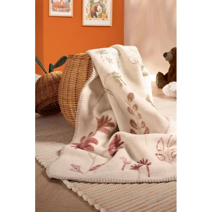 Babydecke Babydecke Wild Flowers, Biederlack, 75 x 100, mit Zierstich – Bild 3