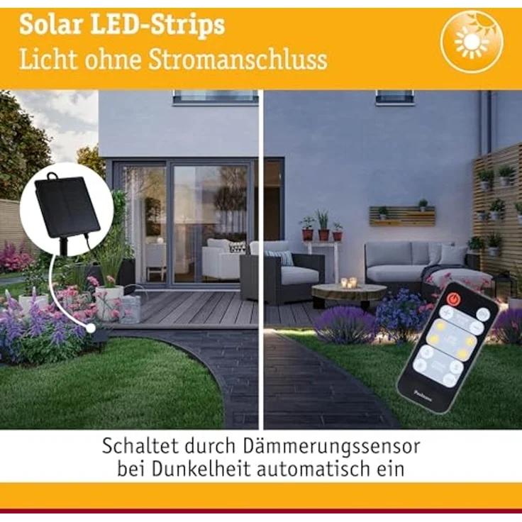 Paulmann 71193 LED Stripe Solar mit Fernbedienung 5m IP44 dimmbar – Bild 2