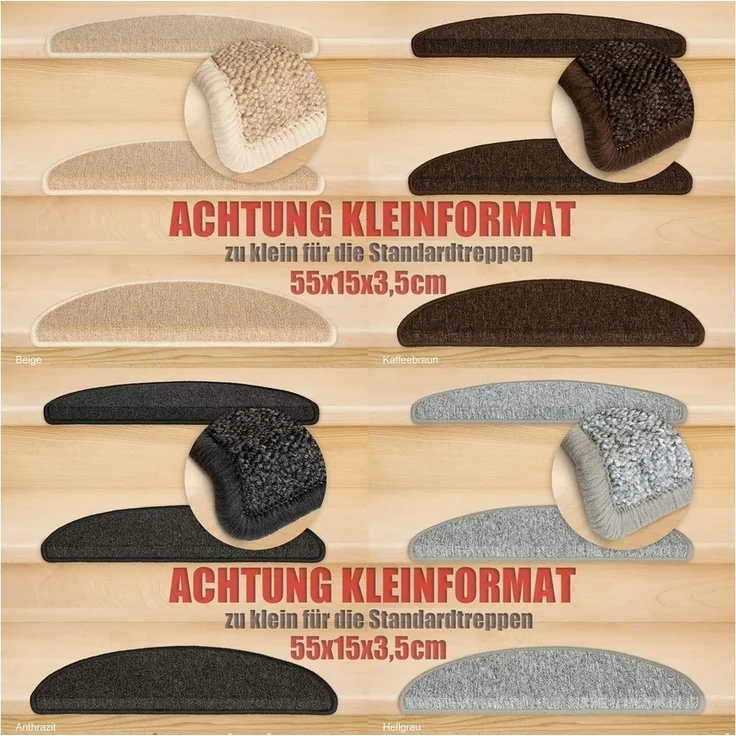 Metzker® Stufenmatte Stufenmatten Rambo Kleinformat 55x15x3,5cm Halbrund, halbrund, Höhe: 5 mm, 15 Stück im Set - Anthrazit – Bild 3