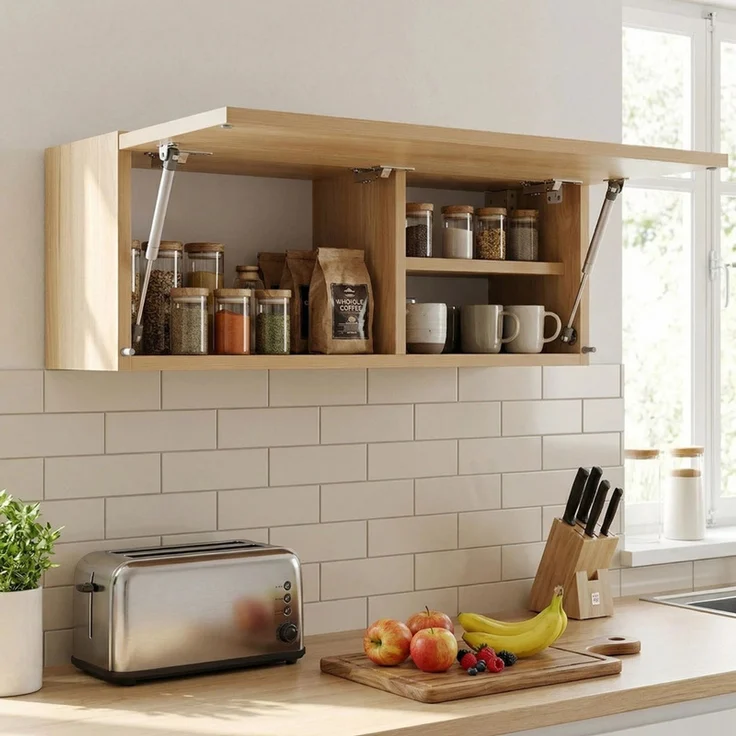 Home Nature Wohnkonzept Hängeschrank für Küche, Bad und Schlafzimmer aus Spanplatte, 30 x 25 x 80 cm, Natur – Bild 1