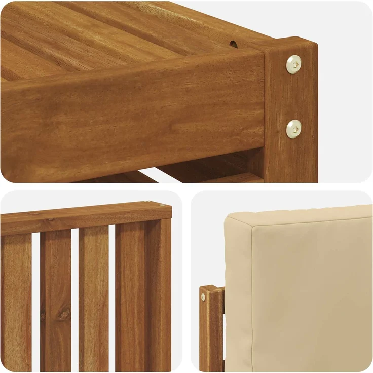 vidaXL Outdoor-Sofagarnitur 7 stk. 5-Sitzer Natur und Beige 3375128 – Bild 8