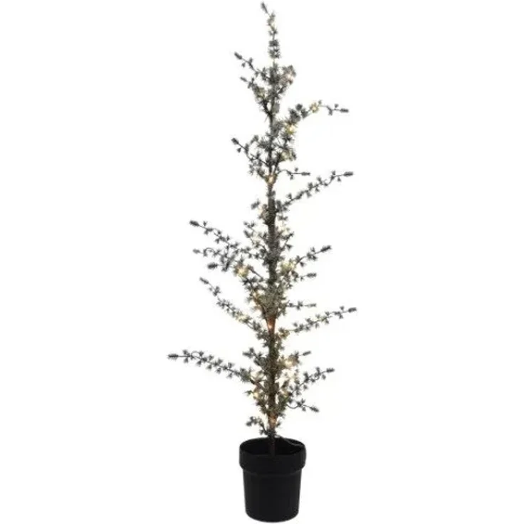 Künstlicher Lärchenbaum im Topf 120 cm mit Schnee Licht und Batterie mit Timer NORDIC WINTER (780-190)