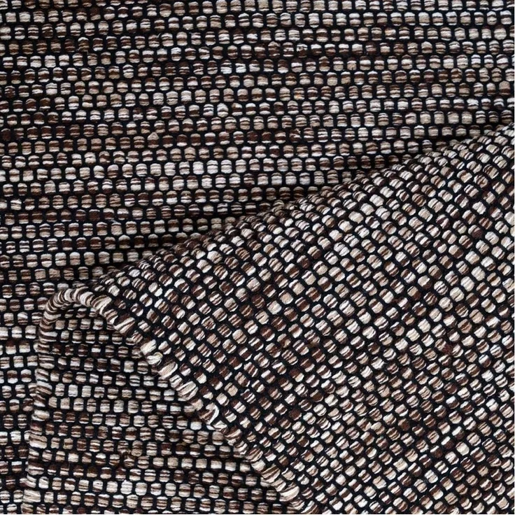TaraCarpet Wollteppich Handwebteppich Borkum 100% Baumwolle, rechteckig, Höhe: 5 mm, gewebt Baumwolle braun nachhaltig modern Wohnzimmer Küche 080x150 cm – Bild 2