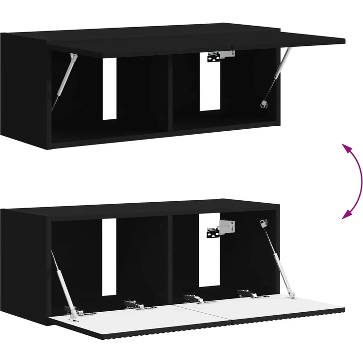 vidaXL TV-Schrankset 4 stk. Schwarz Holzwerkstoff 3409160 – Bild 11