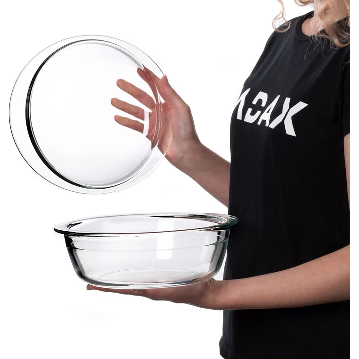 KADAX 2,2 l hitzebeständige Form mit Deckel, kleines, rundes Glas zum Backen – Bild 7