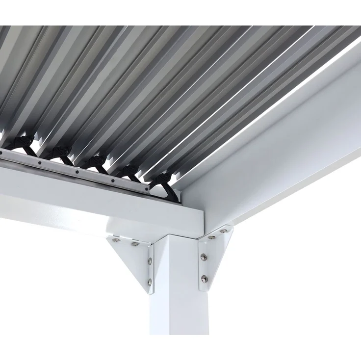 Mendler 'HWC-L41' Pergola mit 3 Seitenwände, Metall weiß, 3x3,7 m – Bild 4
