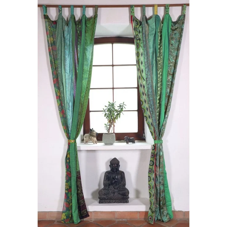 Guru-Shop Vorhang Vorhang 2 Stück seidige upcycling Gardine aus.. – Bild 2
