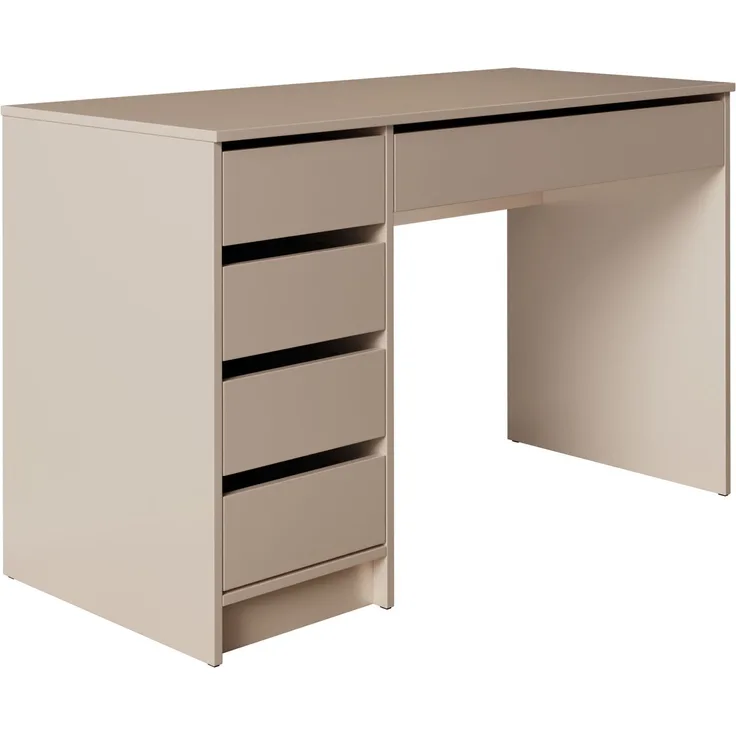 Schminktisch Ada (mit 5 Schubladen), Schreibtisch ist universell - Links / Rechts, Griffloses System