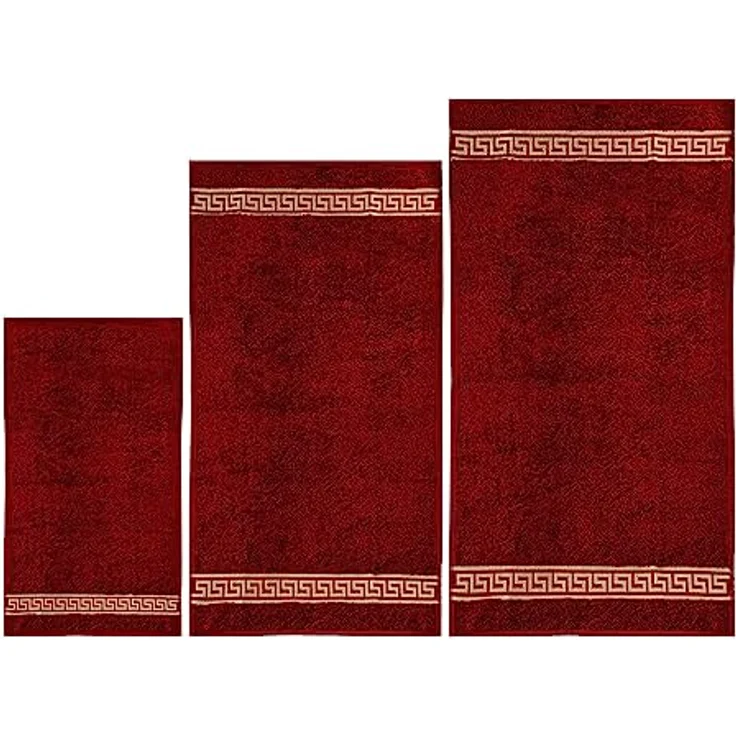 Belle Arti Handtücher Luxus Mäander Gästetücher Badetücher Duschtücher Saunatücher in Set, (2-St), schwarz, weiss, beige, rot, gold, 100% Baumwolle, Frottee, eingestickt – Bild 5