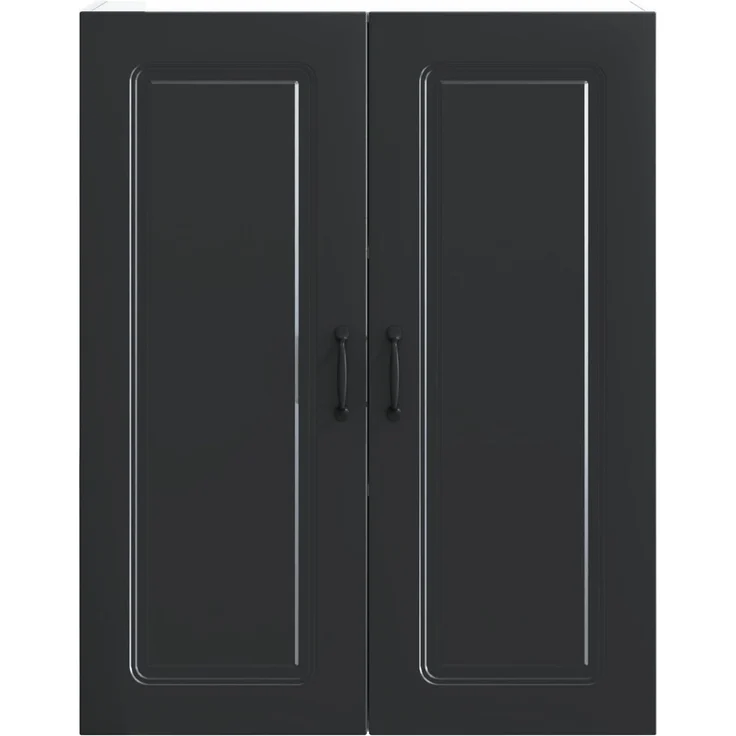 Hängeschrank, Küchenschrank Schwarz 80 x 31 x 100 cm Holzwerkstoff – Bild 6