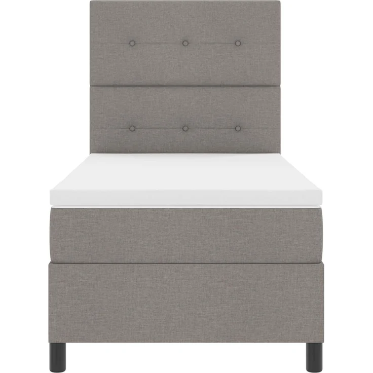 vidaXL Boxspringbett mit LED-Lichtleisten Taupe 80 x 200 cm Stoff 3342827 – Bild 1