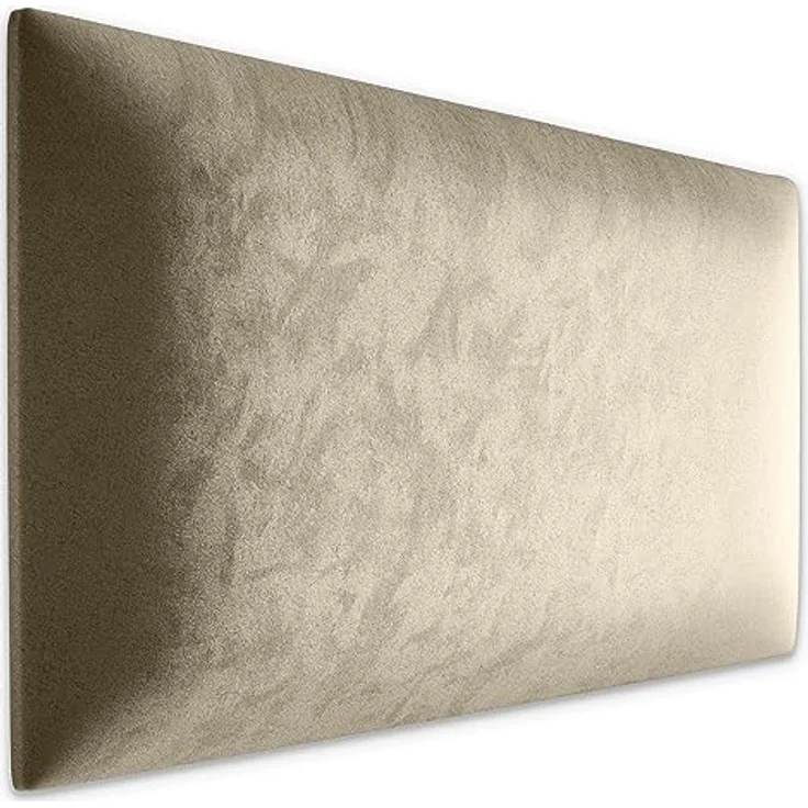 Muralo Samt Wandkissen Stoff Polsterpaneel Schlafzimmer Wohnzimmer Bett Wandpolster Bettkopfteil Lendekissen Modern Luxus Gepolstert Polster Paneel (Creme, 60x40 cm) – Bild 2