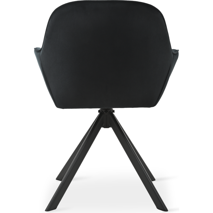 GOEURVANT 1370 Esszimmerstühle 6er-Set mit Armlehnen, 360° Drehbar, Samt - Schwarz – Bild 4