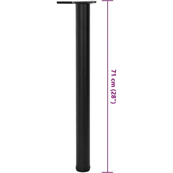 4x höhenverstellbares Tischbein Schwarz 710 mm 242139 – Bild 6