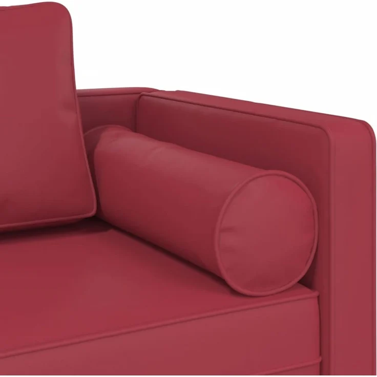 vidaXL Chaiselongue mit Kissen Weinrot Kunstleder, 116,5 x 62 x 57,5 cm – Bild 6