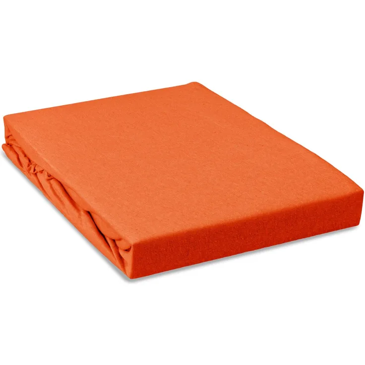 Jersey Spannbettlaken Spannbetttuch 90-100x190-200cm 100% Baumwolle Orange