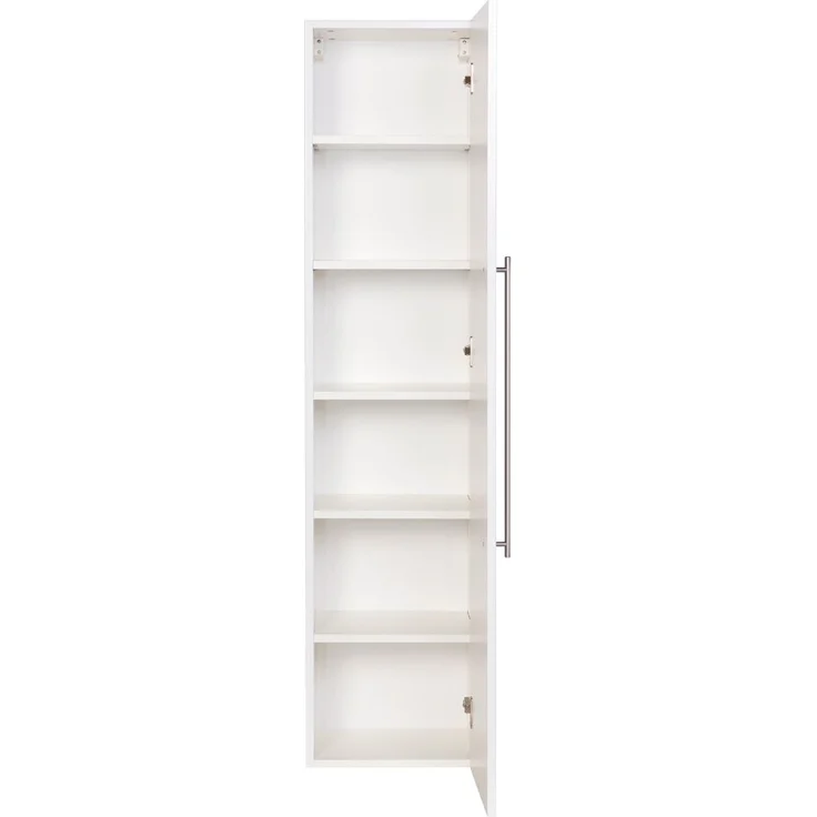 Badmöbel Hochschrank NEWLAND-02 weiß Hochglanz 6 Fächer, B x H x T ca.: 35 x 150 x 30 cm – Bild 2