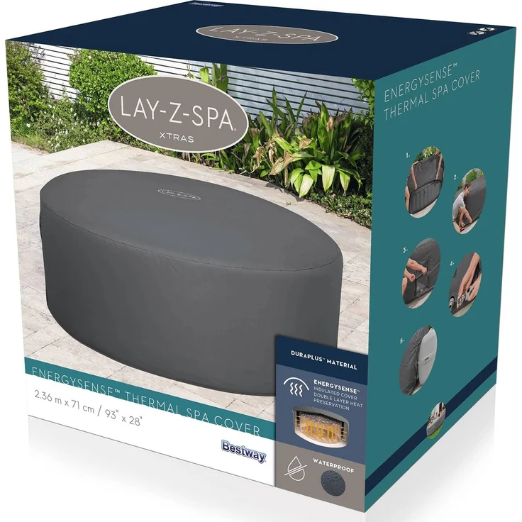 Bestway Abdeckung Grau Ø236 x 71 cm PVC und POM 42035737 – Bild 7