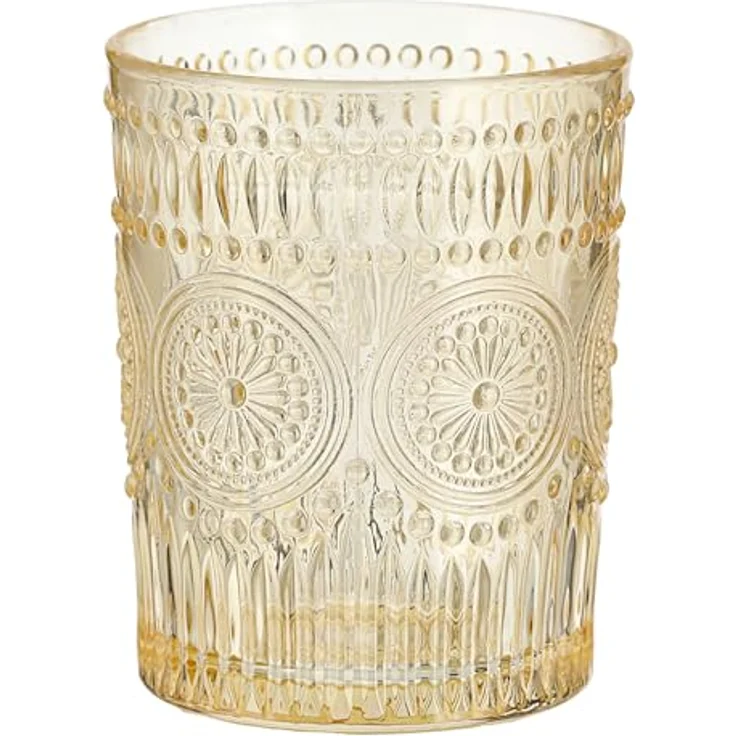 CEPEWA Glas Trinkglas 6er Set 'Mandala' Ø8x10cm 300ml Glas rosa grün orange – Bild 5