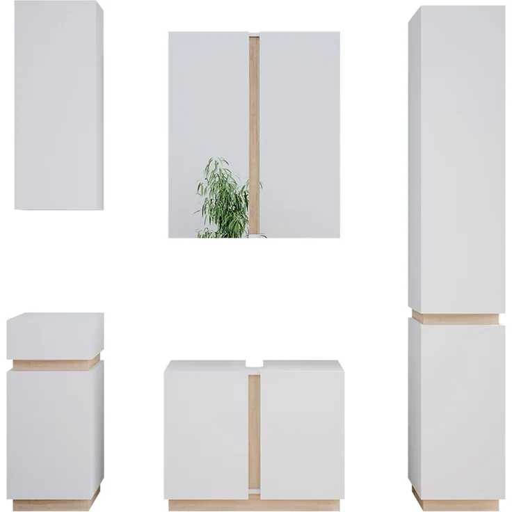 Badmöbel-Set Gloria Weiß 5-teilig Vicco