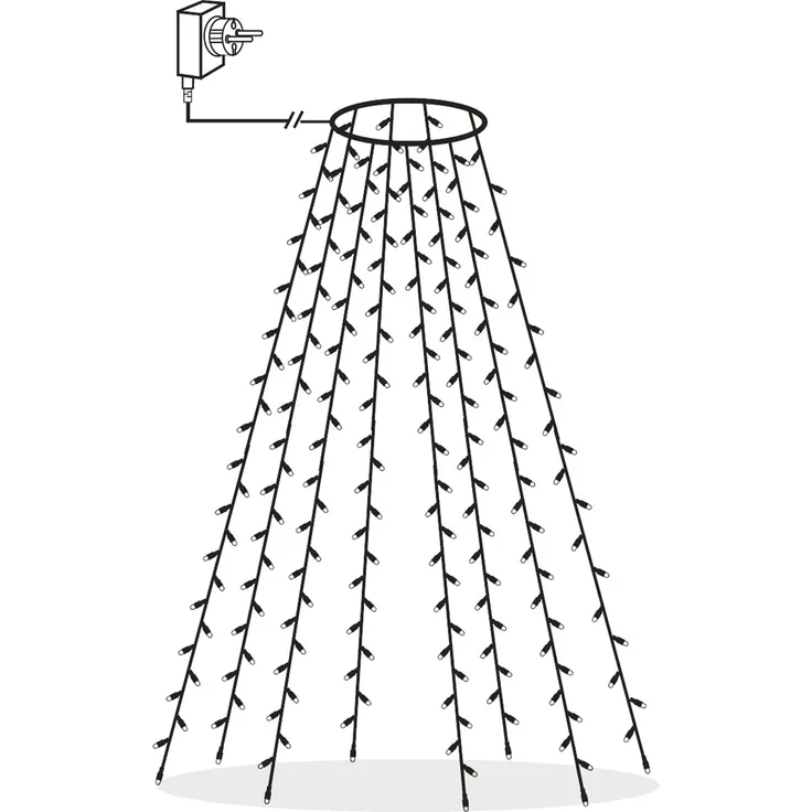 Star Trading 497-96 Weihnachtsdekoration LICHTERKETTE SERIE LED 160X0,062W Kunststoff schwarzL:20cm H:200cm IP44