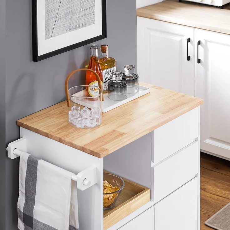 SoBuy FKW123-WN Küchenwagen, MDF, Lackiert, Weiß, 72 x 84 x 42 cm – Bild 9