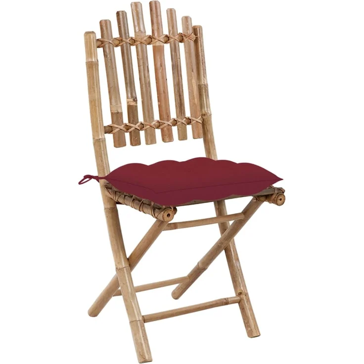 vidaXL Klappbare Gartenstühle 2 Stk. mit Kissen Bambus 3064011 – Bild 2