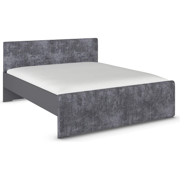 rauch Bett Holga, Polsterbett, mit Polster-Kopfteil, Farbe Webstoff Charocal/Grau metallic, Schwarz, Liegefläche 180x200cm – Bild 3