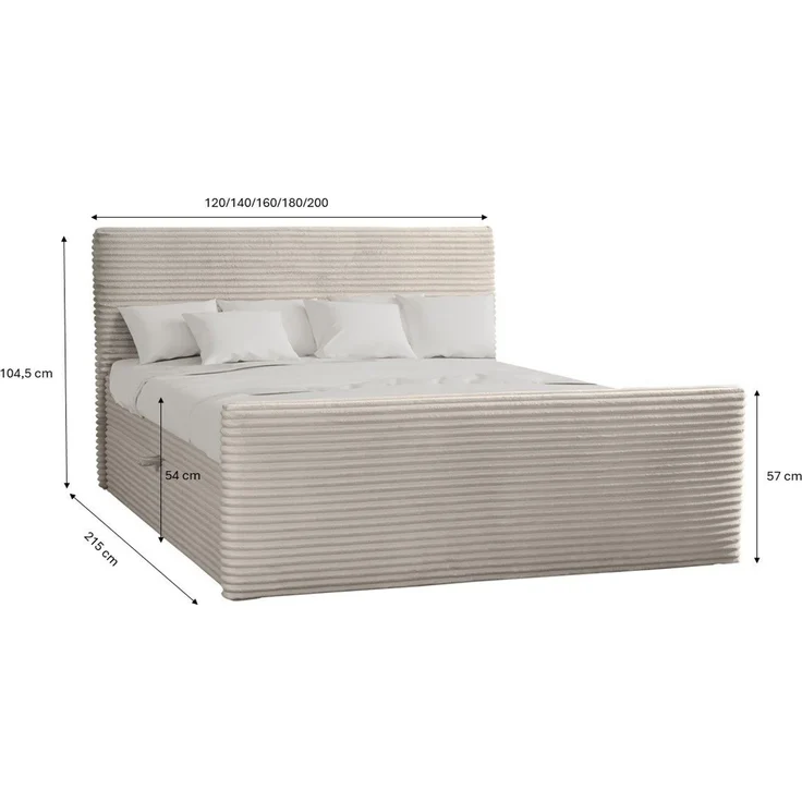 Kaiser Möbel Boxspringbett Trento mit Bettkasten, Topper und Bonellmatratze, VELO Stoff (Komplett-Set (Bettgestell, Matratze, Topper), mit Topper mit Bettkasten antibakterieller Bezug einfache Montage – Bild 3