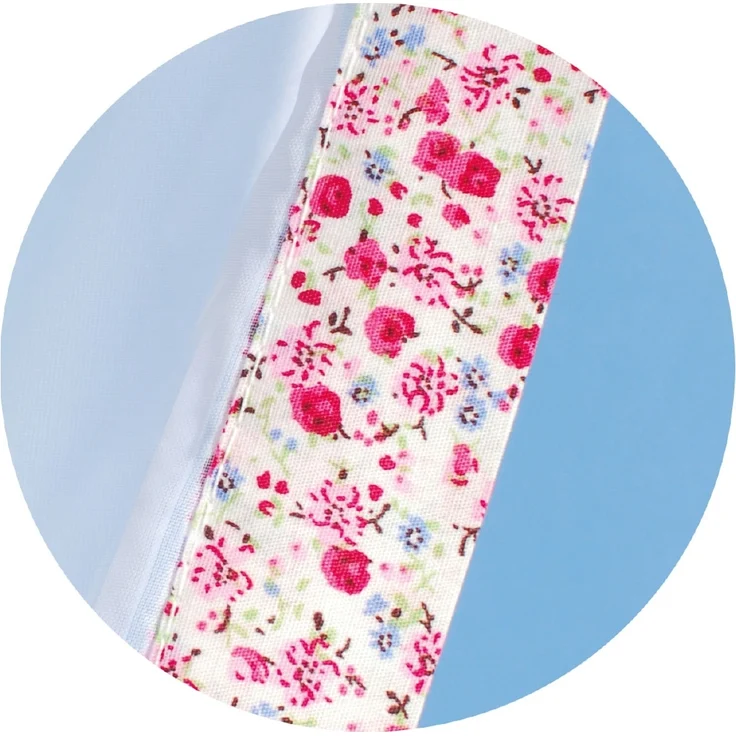 Gardinenset Voile mit Stangendurchzug Serie: Satin, Auswahl: bunt - Blumen 5-teilig – Bild 8