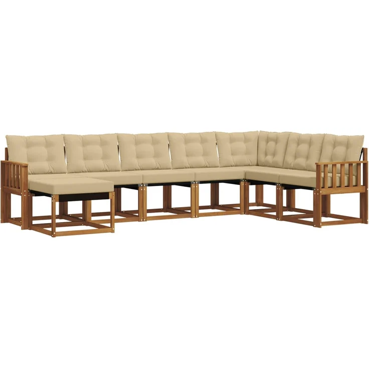 vidaXL Outdoor-Sofagarnitur 8 stk. 8-Sitzer Natur und Beige 3368952 – Bild 2