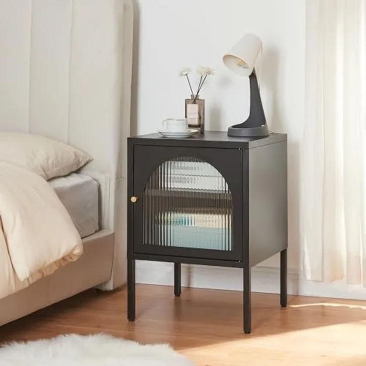 Nachtschrank Karlskrona 60x42,5x40 cm Schwarz, matt [en. casa]