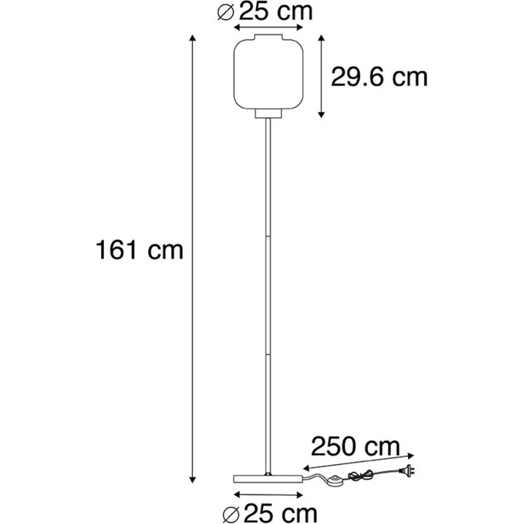 Qazqa Stehlampe Qara, ohne Leuchtmittel, E27, Schwarz, Design, Glas, 1-flammig – Bild 2