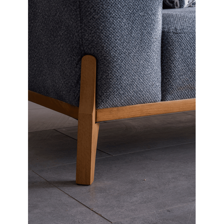 Sitzgruppe/Sofa Set - Wohnzimmergarnitur "Bluebell" 3+3+1+1-Hellblau/Grau – Bild 4